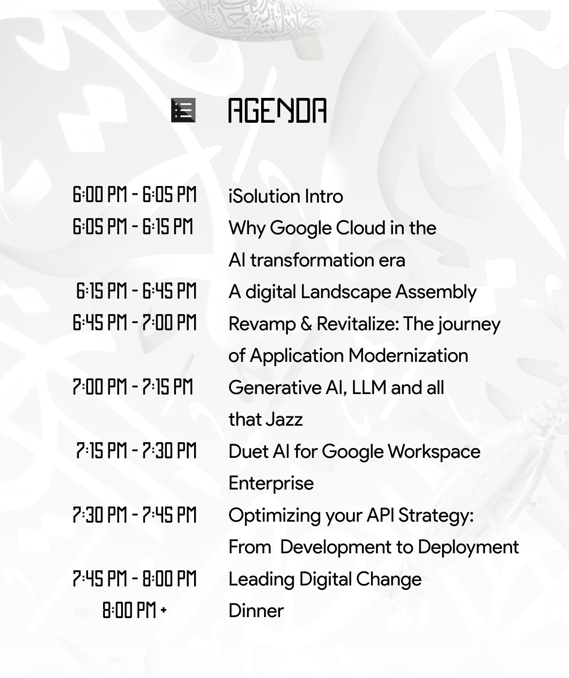 UAE 2023 - Agenda Mobile